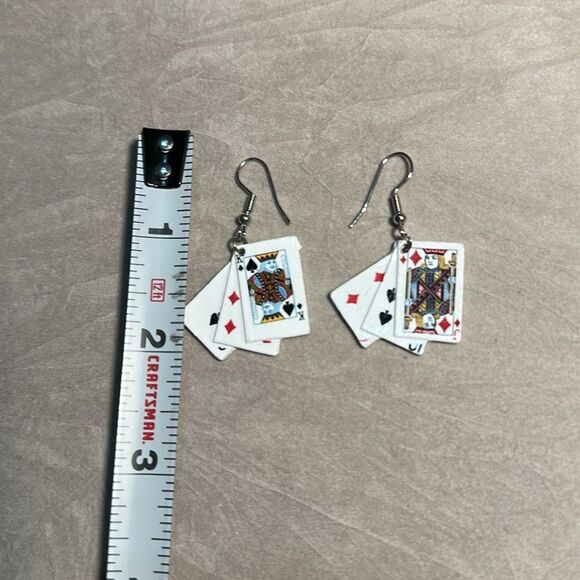 Poker Playing Cards Dangle Earrings | Fun & Unique Statement Jewelry - Picture 8 of 17